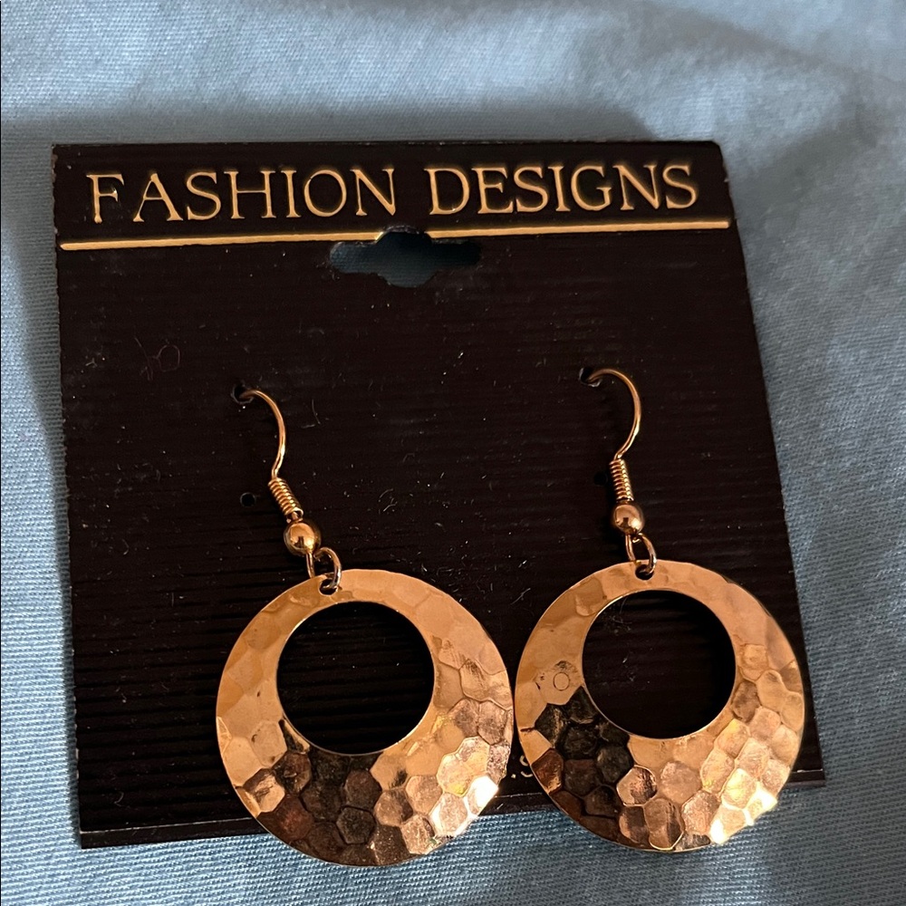 Gold Hammered Earrings